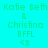 Four identical pixelated text in cyan, light blue, dark blue, and bright blue backgrounds with green text reading "Katie Beth & Christina BFFL <3"