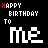 Pixel art birthday icon with 'HAPPY BIRTHDAY TO me' text, varying color schemes across on black background