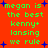 Red background with green text reading 'megan is the best kenny+ lansing we rule' and blue star symbols scattered throughout.