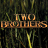 Pixelated image with orange-brown text reading 'TWO BROTHERS' over a dark green and black background resembling vertical foliage.