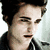 A split-screen image with a green background on the right and two celebrity portraits on the left, featuring text reading 'forget vampires' and 'i want me a werewolf :)' in pixelated font.