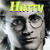 A pixelated image of a person with dark hair and glasses, featuring yellow text above the head that changes from 'Harry' to 'Potter'