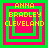 Four identical pixelated squares with green and pink borders display yellow text reading ANNA BRADLEY CLEVELAND in a