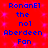 Red background with blue pixelated text reading "RonanEl the no1 Aberdeen Fan" repeated in two , each containing two identical vertical copies of the same text block