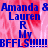 Blue text on a pink floral background with repeated names and 'BFFLS' in large letters, displayed as two identical side-by-side