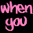 A static 48x48 pixel buddy icon featuring pink text and a heart symbol on a black background, with visible pixelation and dithering effects.