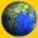 Four of four pixelated Earth globes on yellow background, with house icons overlaying some globes in varying styles and colors
