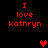 Red pixelated text 'I love kathryn' on black background with red heart symbols in different positions across frames.