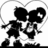 Black-and-white pixelated anime-style couple kissing inside a heart shape on a bright pink background with text "no one is perfect" in dark green pixel font.