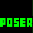 A static contact sheet of two animated frames showing green pixelated text on a black background, with "ULTIMATE" above and "POSERPOSER" below in large blocky letters.