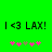 Green background with black text reading 'I <3 LAX!' and pink-and-brown star-like symbols below, showing animation changes in symbol positions.