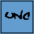 Pixel art icon set with blue background showing text 'unc' and 'GURL', a blonde character in blue top, white sleeves, black pants, and gray platform shoes.
