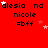 Red background with repeated text and star symbols in white, pink, and black; stars shift position across frames.