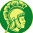 Green circular icon with yellow Spartan helmet profile, white text "McCarthy" on green background and "24" below. Pixelated style with four quadrants.