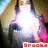 A pixelated image of a person with long hair wearing a dark top and pink pants, with a bright white light effect over the torso and red text at the bottom.