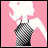 Pixelated animated contact sheet showing a woman in a black dress against pink background with text "Did you say SWE?" across frames.