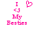 Pixelated pink text and heart symbol on white background, with one version showing a heart above the text.