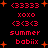 Red pixelated text and orange stars on black background, with repeated phrases and symbols in two