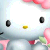Static 50x50 pixel icon featuring a stylized Hello Kitty face with pink ears, black eyes, yellow nose, and light blue body against a white background.
