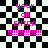 Pixelated text 'your all EXTRA !!!!!!!!!' on black-and-white checkered background with two distinct animation states.