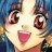 A 48x48 pixel buddy icon featuring a close-up of an anime-style character with blue hair and large brown eyes, paired with text reading "Anime IM" on the right side against a black background.