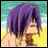 Pixelated anime-style character with purple hair against a beach background, next to text reading "Anime IM" and "com" on black.