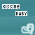 identical icons with 'KISS ME BABY' text and a heart outline, each icon's text color cycling through blue and white on a teal background