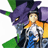 Pixelated anime-style character with purple cape and orange accents standing beside black background text "Anime IM" and signature "C0M" on a contact sheet layout.