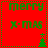 Red background with green text 'merry x-mas' and a green Christmas tree icon; tree alternates between having a star and no star on top across frames.