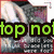 A pixelated image shows a person with light hair and dark clothing, overlaid with green text reading 'top not' on the left side.