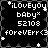 Black background with white pixelated text and small white stars, displaying 'iLOVEyOu BABY* 52108 foreVErr<3' in four identical arranged in a