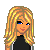 Pixel art contact sheet showing multiple views of a blonde female character in volleyball attire with text elements and separate leg/foot details.