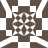 Static pixel art featuring a symmetrical brown and white geometric pattern with four corner extensions.