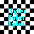 Four identical display cyan text 'Tyler' repeated three times on a black-and-white checkered background with varying pixel distortion effects
