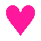 Six pixelated heart icons arranged in a 3x2 contact sheet with varying pink shades and one polka-dotted variant, displayed on a white background with a gray transparency indicator.