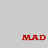Animated sequence of a cartoon character's face and body with red 'MAD' text overlays on gray background.