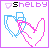 Pixelated heart shapes in blue and pink with 'Shelby' text above, displayed across six showing animation changes
