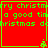 Red background with green pixelated text reading 'merry christmas a good time christmas do' and small green pixelated tree icons at bottom corners.