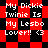 Red and black checkered background with white text reading "My Dickie Twinnie Is My Lesbo Lover! <3" in two distinct layouts.