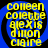 Yellow text listing names on a blue background with black spiral patterns, arranged in four identical quadrants.