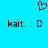 Pixelated heart symbol above two identical text strings on bright cyan background.