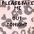 Pink leopard print background with repeated text "PLEASE TAKE ME OUT TONIGHT" in black pixelated font, small purple hearts scattered throughout.