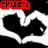 Animated black-and-white heart shapes with red 'crush' text in four corners, each frame showing a different heart configuration.