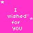 A bright pink background with white pixelated text reading "I wished for you" repeated in a , surrounded by small white and light pink stars