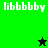 Green and black pixelated with 'libbbbbby' text in white, featuring a black star on green background and a green star on black background