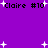 Purple background with white pixelated stars and repeated black text 'Claire #10' in two