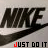Nike logo icons with 'JUST DO IT' text, each icon displaying different color variations across the letters