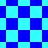 Blue and cyan checkered pattern with shifting diamond shapes transitioning from square to diamond orientation.