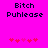 Pixelated text 'Bitch Puhlease' on bright pink background with red heart symbols below, two identical frames side-by-side.