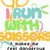 Pixelated graphic with layered text in pink, blue, green, and yellow hues over a white background featuring abstract shapes.